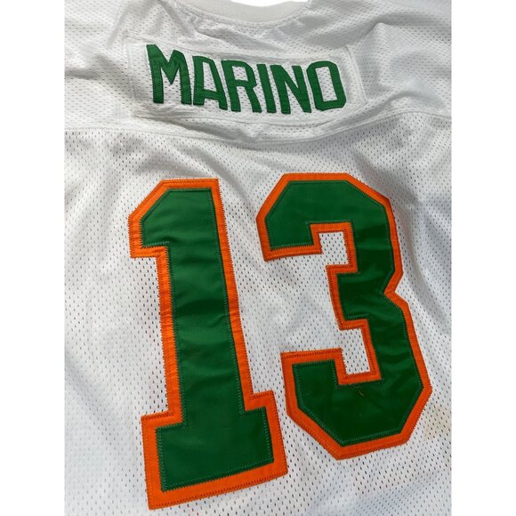Mitchell Ness Miami Hurricanes #13 Football Jersey White  green Size 54 SKU 9004 - Picture 13 of 13